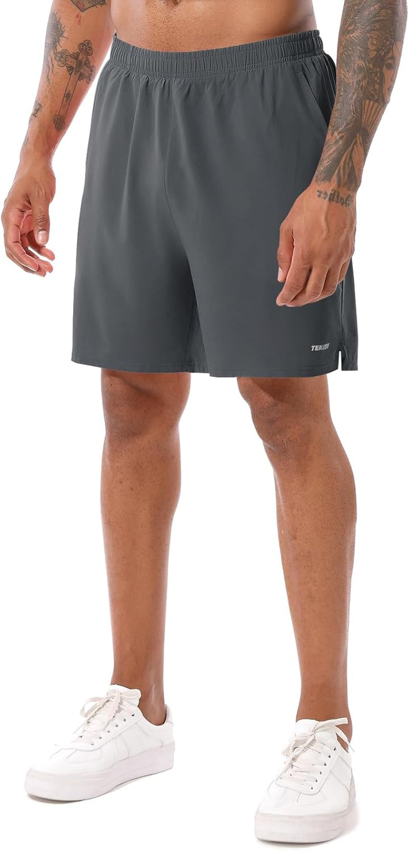 Men'S 2 in 1 Running Shorts 5 in or 7 in Quick Dry Gym Athletic Workout Shorts for Men with Phone Pockets