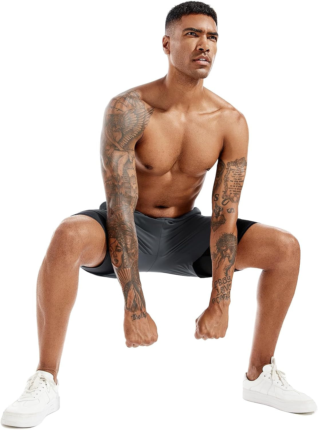 Men'S 2 in 1 Running Shorts 5 in or 7 in Quick Dry Gym Athletic Workout Shorts for Men with Phone Pockets